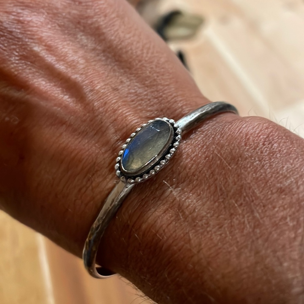Labradorite and sterling silver handmade bracelet